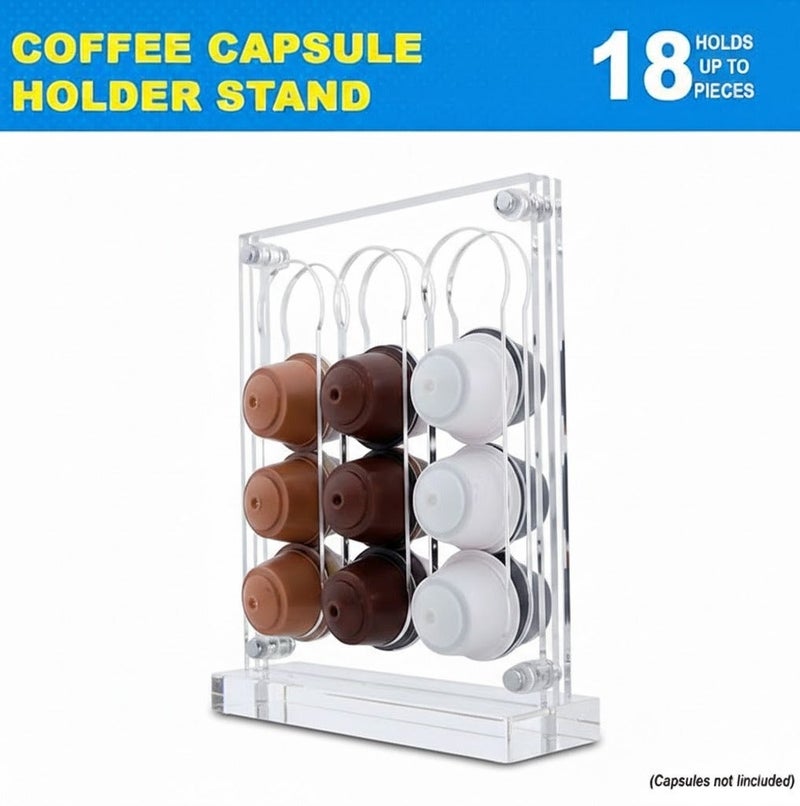 Creative Planet Coffee Pod Holder for Nespresso Capsules, Elegant Space Saving Double Sided Pod Organizer. Acrylic Dispenser for Coffee Station (Double Layer) DG - Image 2